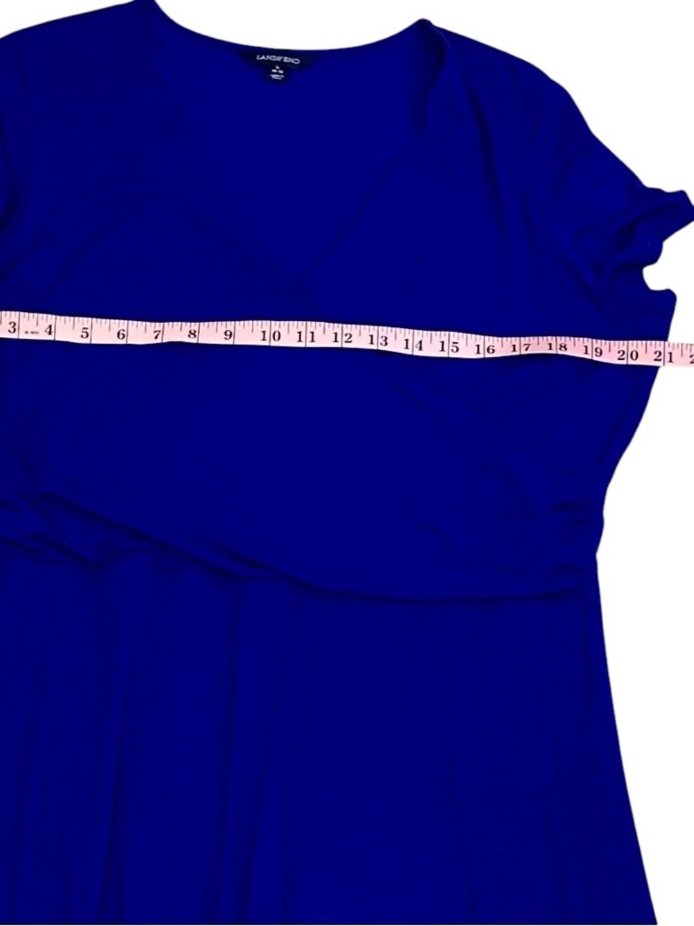 Lands' End Faux Wrap V-Neck Midi Dress Plus Size 14 - Picture 9 of 11